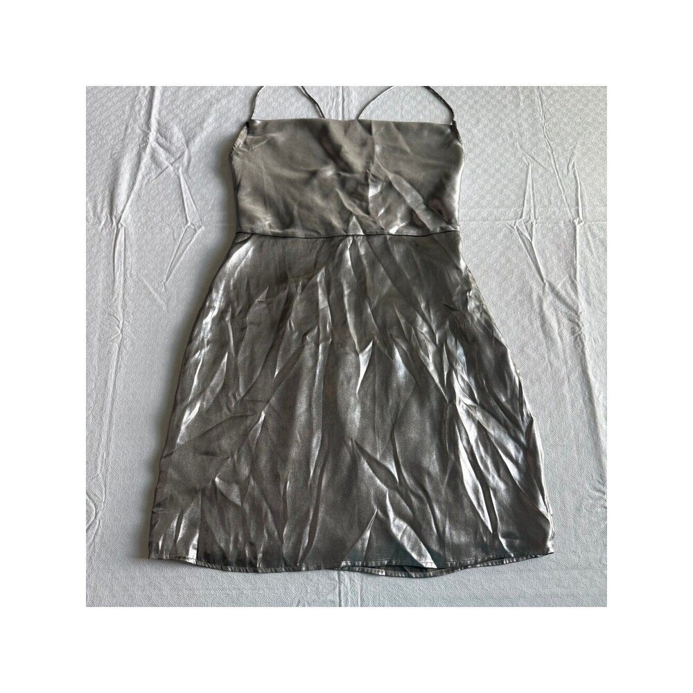 Urban Outfitters Women's Silver Mini Dress M, S